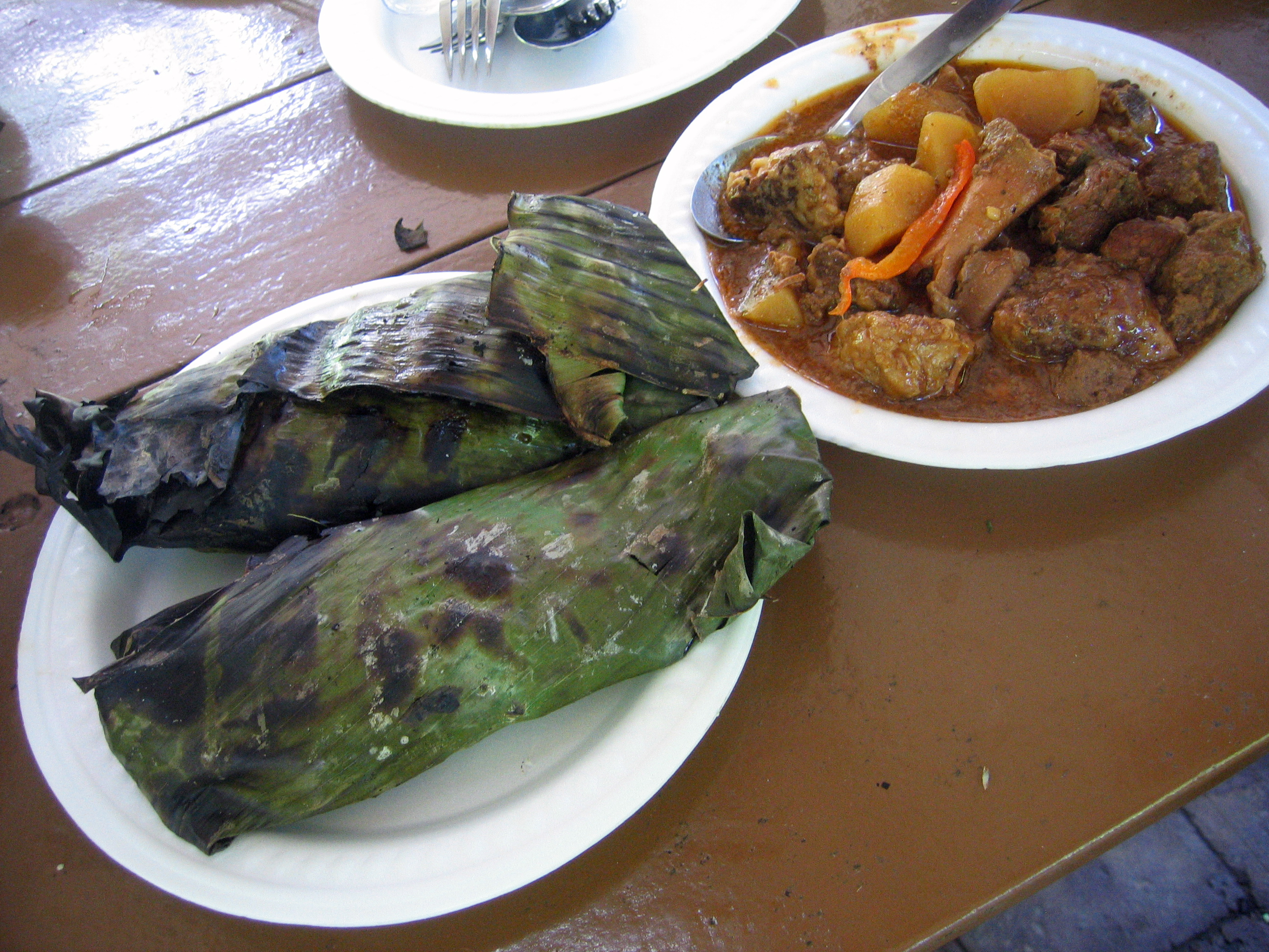 Fish in banana leaves